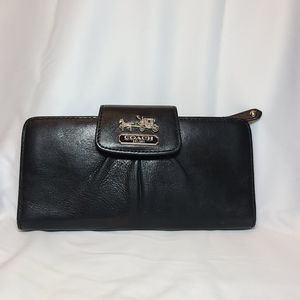 Black and pink leather Coach wallet